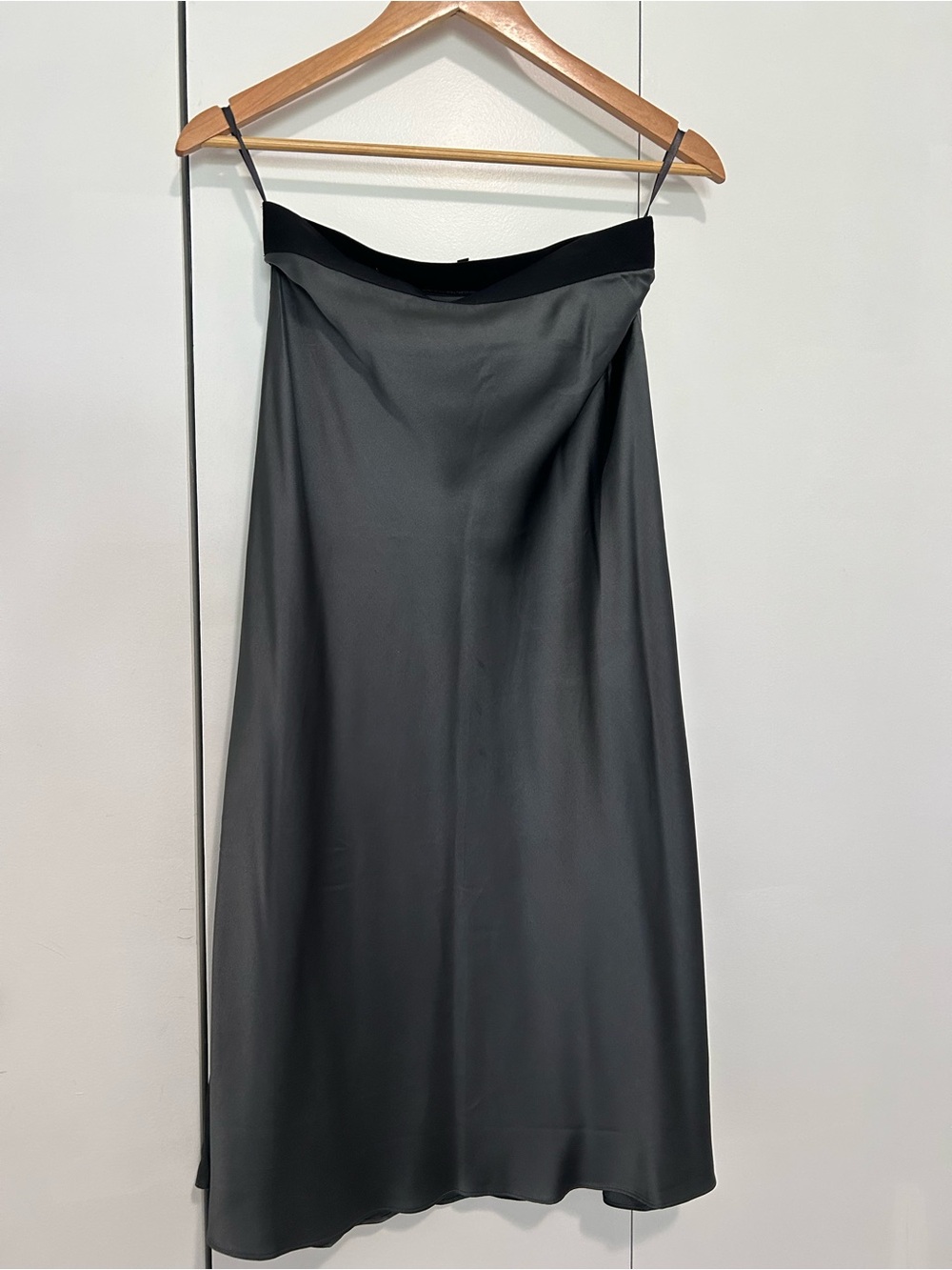 Quince 100% Washable Silk Midi Skirt - Lava Smoke Grey